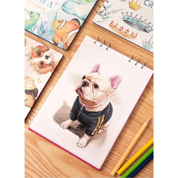 Sketching and Drawing Paper Pads, Spiral Bound Sketch, Draw 8.5x12.1 - 50 sheets - Picture 4 of 9